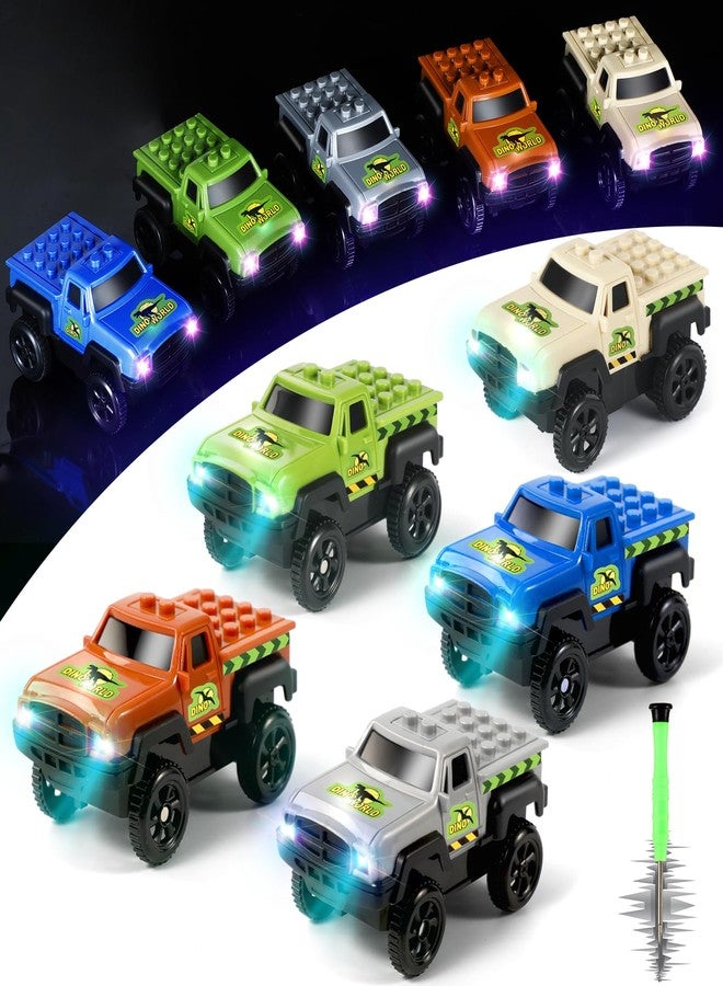 Save Unicorn Tracks Cars Replacement only,Track Cars for Tracks Glow in The Dark, Car Tracks Accessories with 3 Flashing LED Lights, Compatible with Most Car Tracks for Kids Boys Girl(5pack) - Image 1